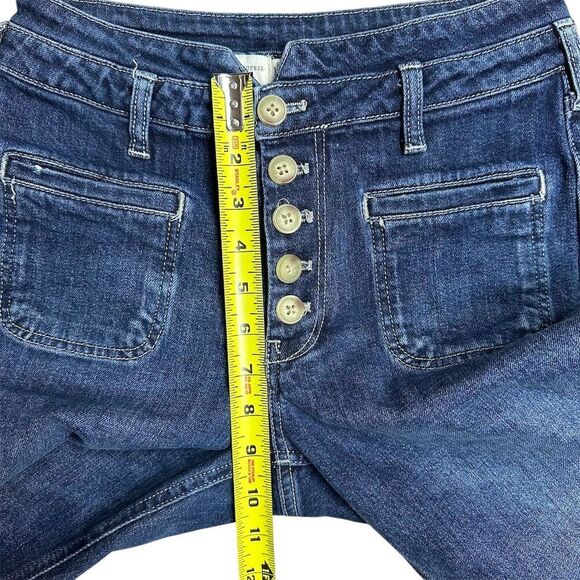 Anthropologie Pilcro High Rise Slim Jeans Button Fly Blue Size 25P Button Fly - Picture 10 of 12